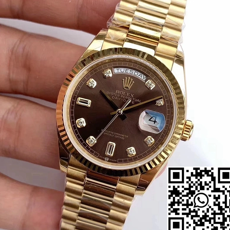 EW Rolex Factory M128238-0022 Day-Date Gray Dial Gold Yellow 0327